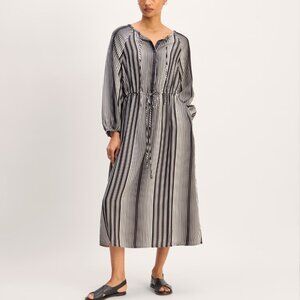 Everlane gathered tencel maxi dress striped ALTERED M
